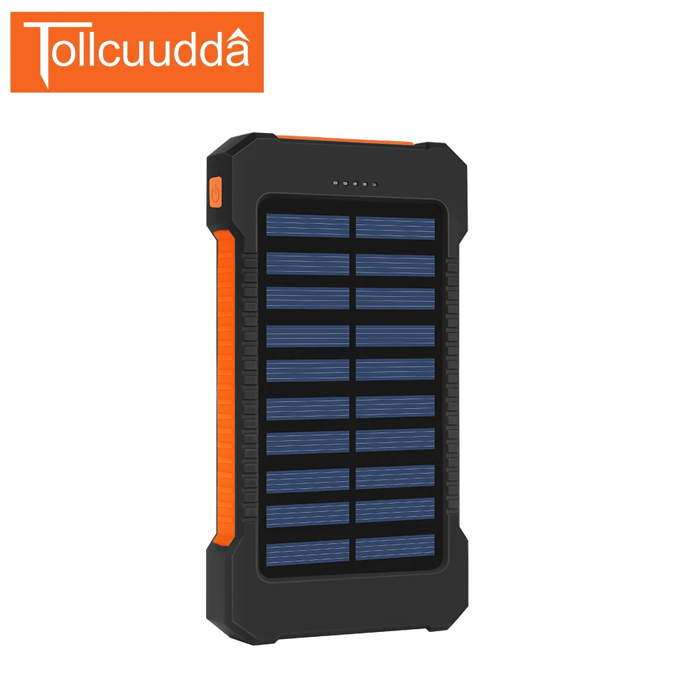 Tollcuudda Solar Power Bank 10000mah Cell Phone External Poverbank Charger For Iphone Xiaomi Mi Battery Portable Bateria Externa | Мобильные