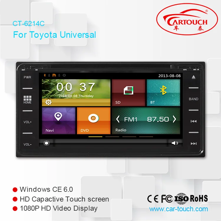 Cartouch(R) полносенсорный автомобильный dvd-плеер gps-навигация для Toyota Camry 2006 Corolla Ex Land