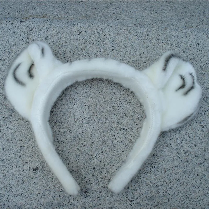 white hairpin Креативная милая плюшевая игрушка в виде хвоста белого тигра, забавная игрушка в виде лапы, Мультяшные животные, хвост тигра и перчатки-лапки, заколка для волос, плюшевая игрушка для шоу - Цвет: white hairpin