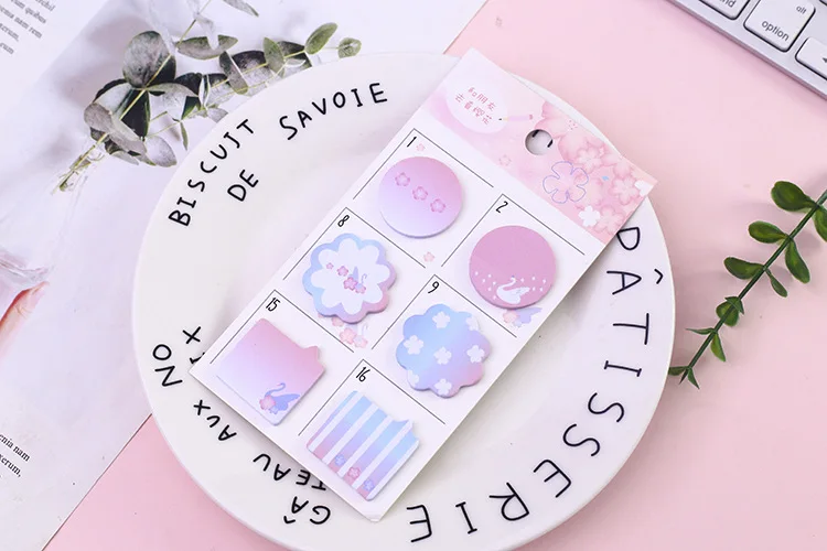 Розовый песочный Лебедь ежедневное моделирование N Times Sticky Notes Escolar Papelaria School Supply наклейка-закладка