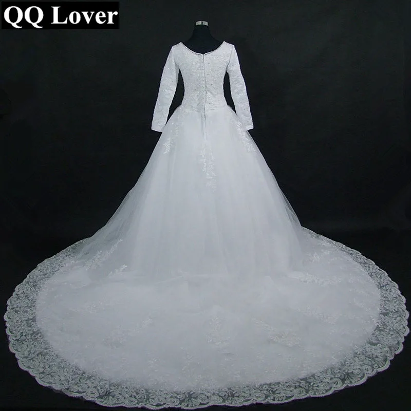 Свадебное платье с длинным рукавом и шлейфом большого размера|vestidos de novia|vestido novia