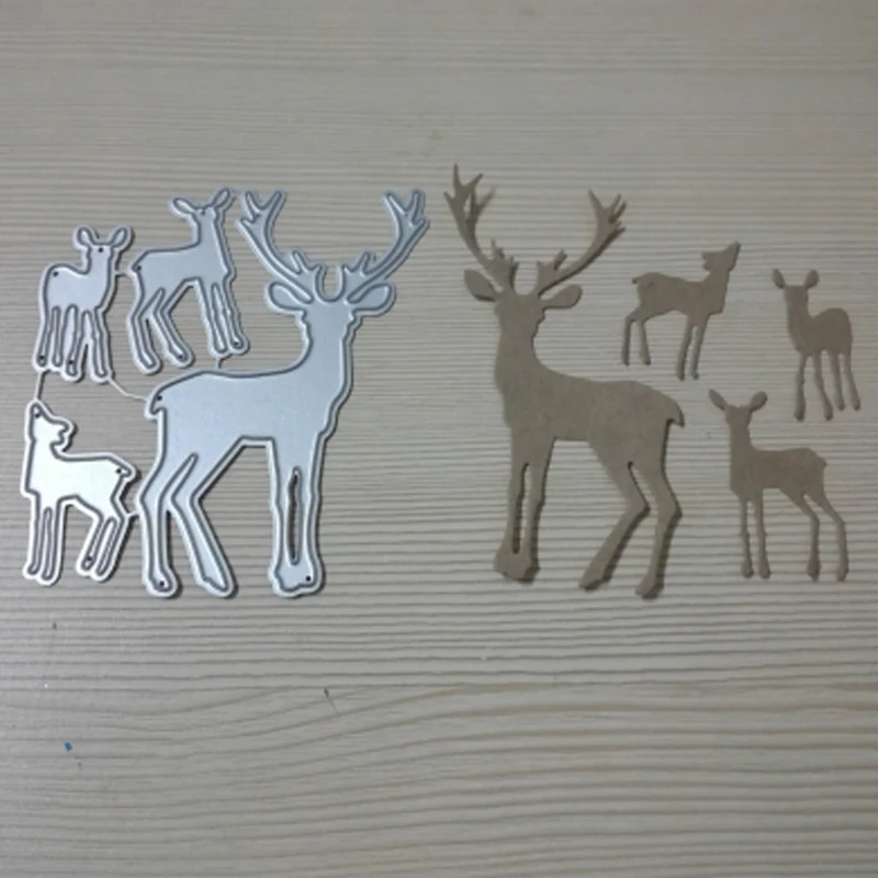 Олень стадо металлоуглеродная сталь режущие штампы 3D DIY Скрапбукинг Ремесло