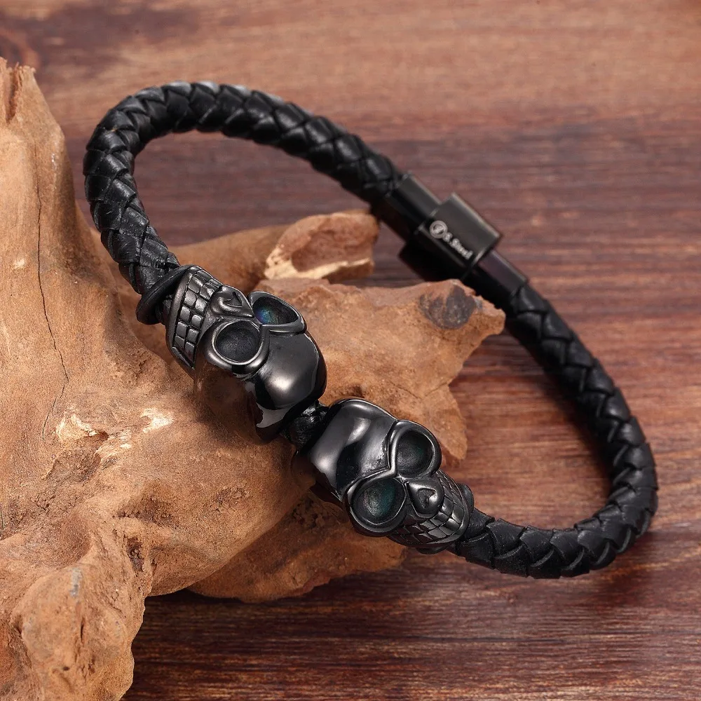 Мужские браслеты мужские браслеты-скелетоны из натуральной кожи браслет-шнур
