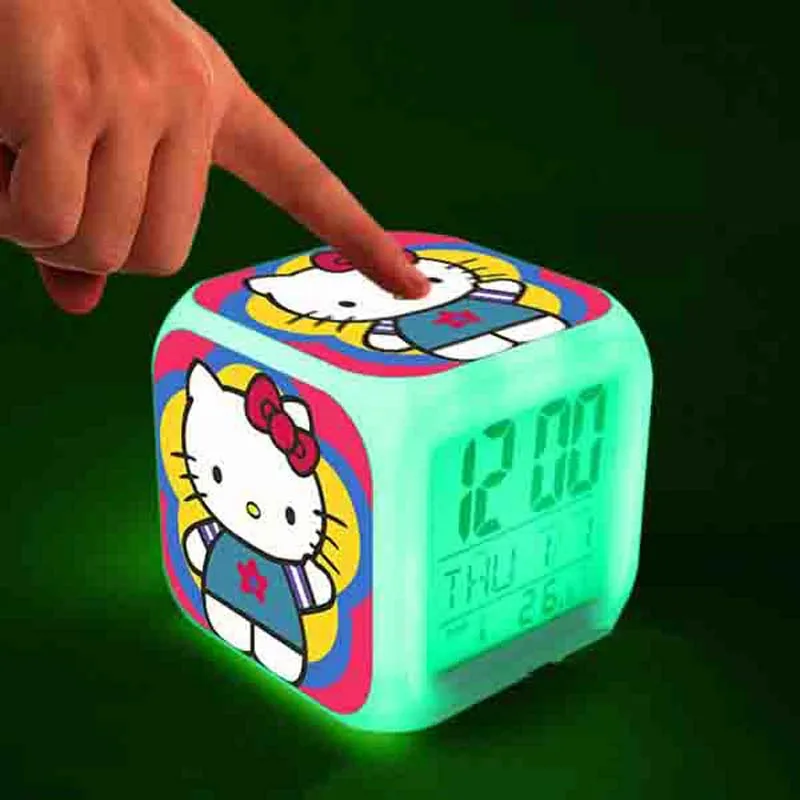 Цифровой будильник светящийся светодиодный 7 цветов Изменение цифровой