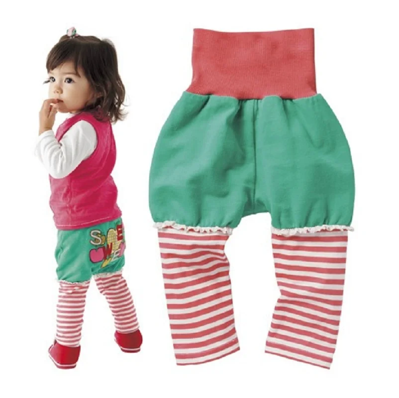 

2017 Casual Elastic waist Baby Girl Pant Panda Patchwork Clothes 0-2Year Animal Bebe Clothes Trouser Cotton baby pp pant