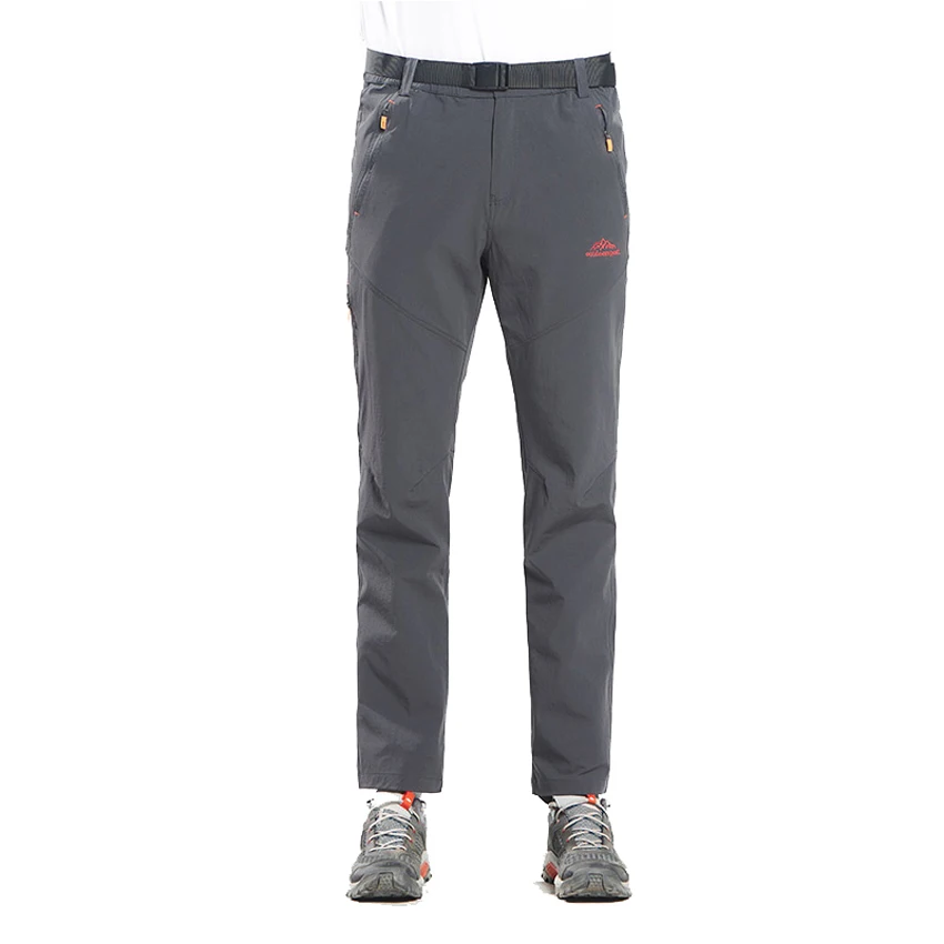 Grey Горные 6XL мужские летние эластичные дышащие брюки для походов, походов, пеших прогулок, рыбалки, спортивных брюк для туризма VA251 - Цвет: Grey