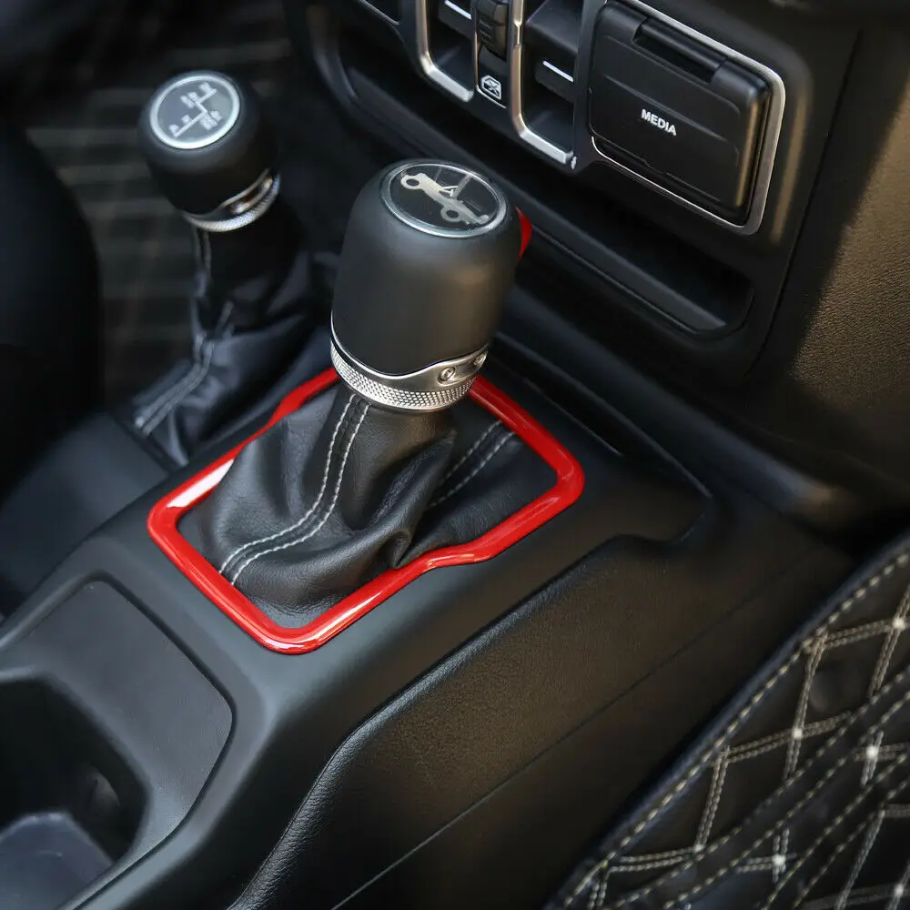 Новинка для Jeep Wrangler 2018 + JL ABS красная Автомобильная панель переключения передач