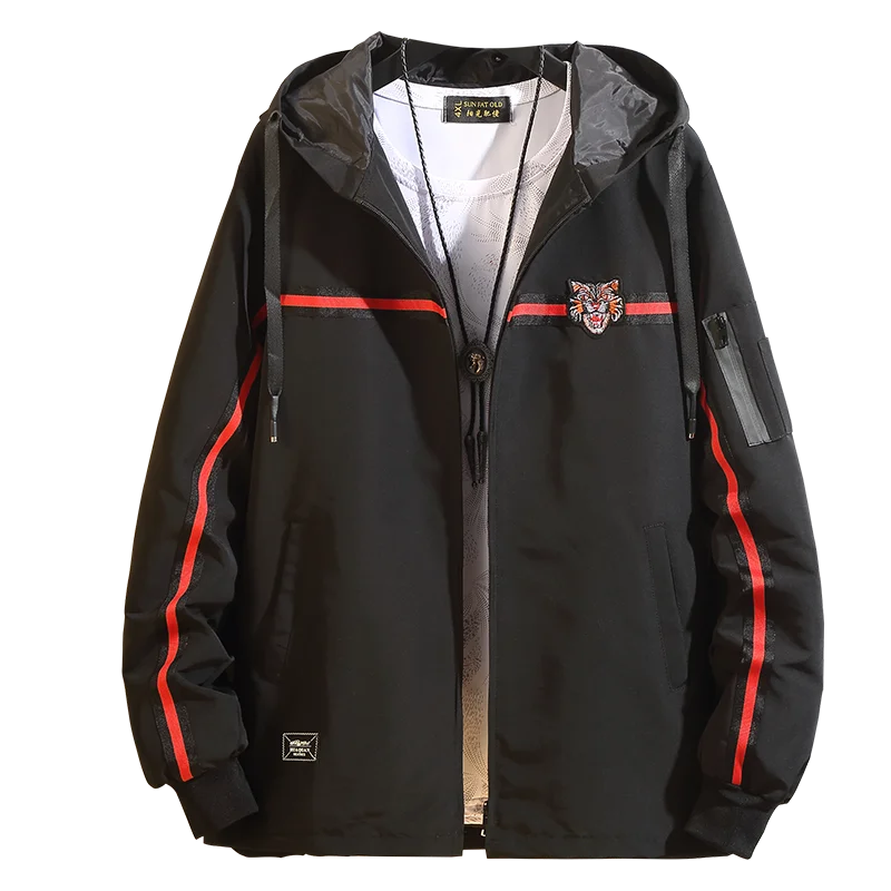 Плюс 10XL 9XL 8XL 7XL весна осень мужская повседневная куртка с капюшоном Мужская одежда Мужская ветровка пальто мужская верхняя одежда - Цвет: Черный