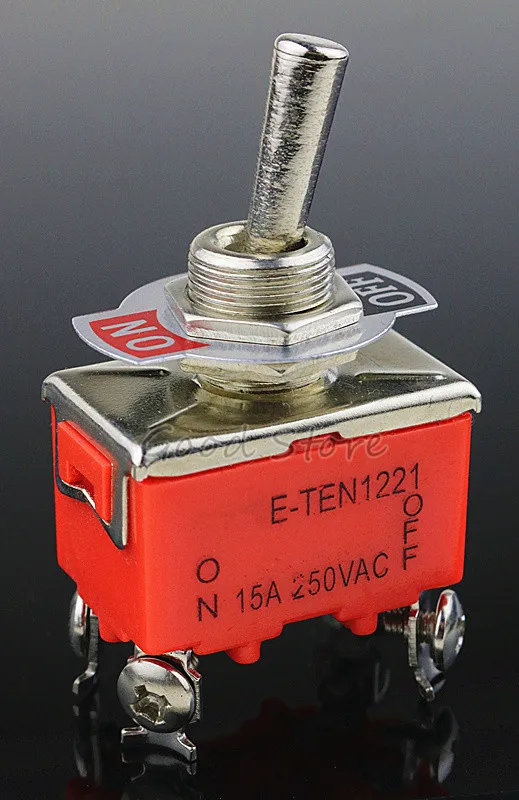 1 шт. E-TEN1221 15A 250VAC 4PIN ВКЛ-ВЫКЛ тумблер кулисный переключатель питания микропереключатель оранжевый - Цвет: E-TEN1221