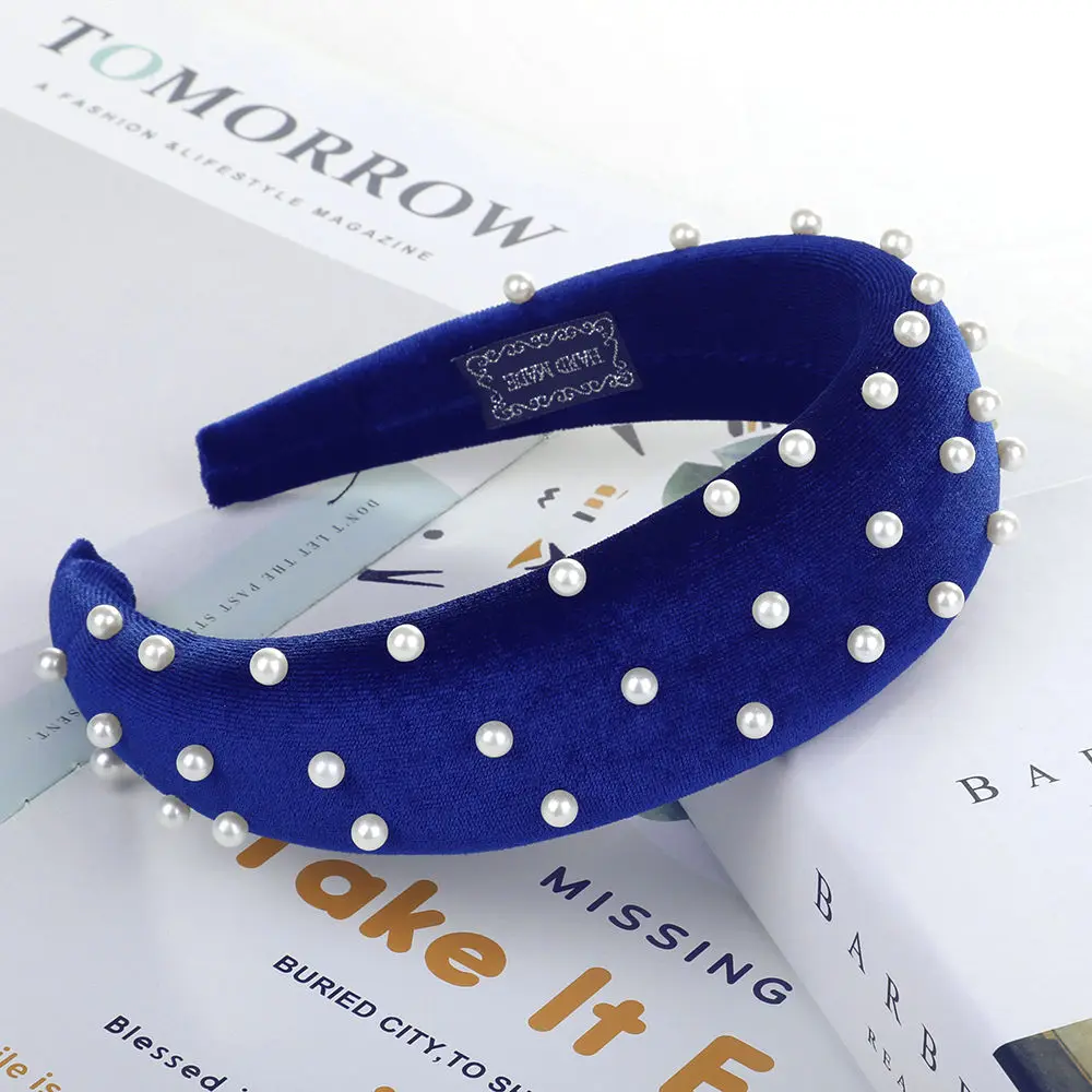 K AWAYTR бархат 4 CM мягкий резинка эластичная повязка на голову для девочек широкие Пластик модные головной убор лента для волос кольца Для женщин аксессуары для волос - Цвет: K