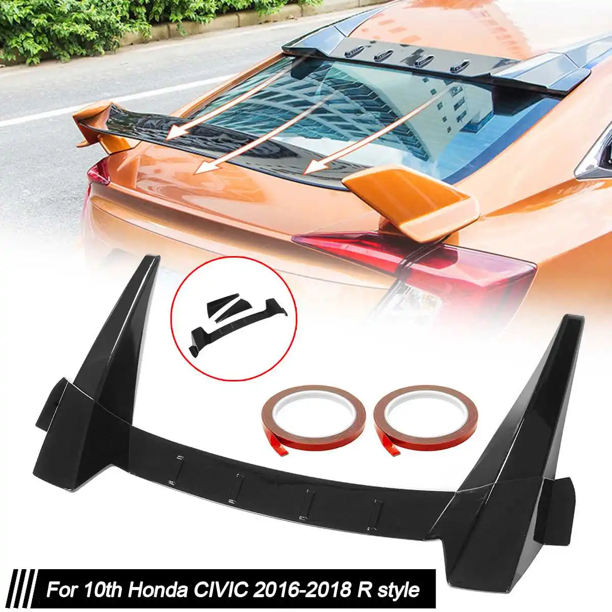 Багажник автомобиля задний спойлер на крыло, крышу для 10th Gen для Honda Civic седан Защита от солнца на заднее стекло авто крыши гоночный автомобиль спойлер R Стиль