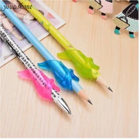 3pcs transparent color pencil grips dolphins for children primary school students pen holder corrective writing posture gesture