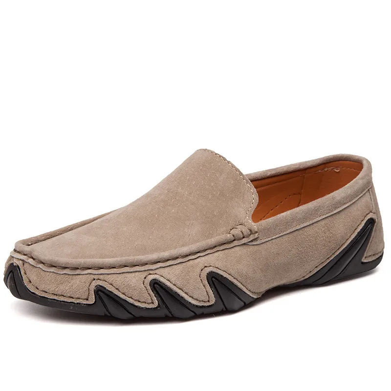 Men Summer Shoes Casual Slip-on Loafers Size 38-46 Quality Male Suede Leather Moccasins Brand Fashion Driving | Обувь
