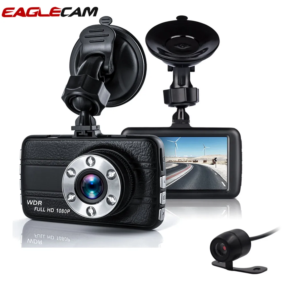 Двойная камера для автомобиля DVR 1080P Автомобильный рекордер 3 дюйма 150 градусов 6 Led