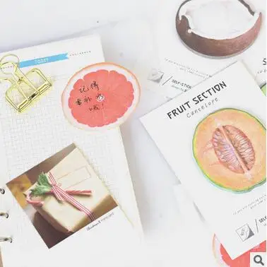 12 Шт./лот Kawaii Фрукты Шаблон Self-adhensive Важная Отмечает Творческий Пост он Memo Pad