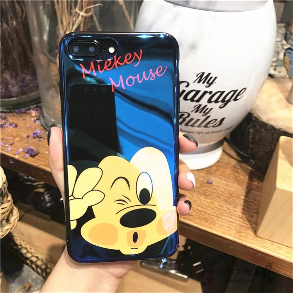 Роскошные Blue-Ray поверхности Микки и Минни Маус чехол для телефона iPhone 7 6S 6 Plus ТПУ