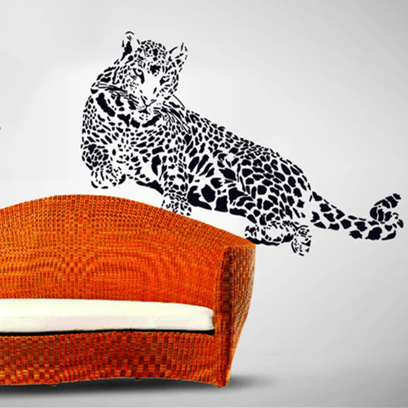 Наклейка с тигром в стиле зоопарка черные настенные наклейки из ПВХ гепард