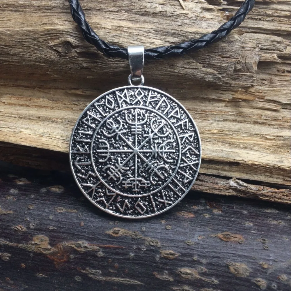 Ожерелье с подвеской Vegvisir норвежские викинги амулет руны | Украшения и