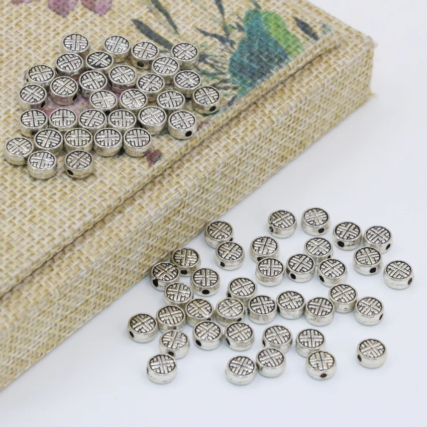 Винтажный стиль высококачественный серебристый цвет 100 шт. 6 мм горячая
