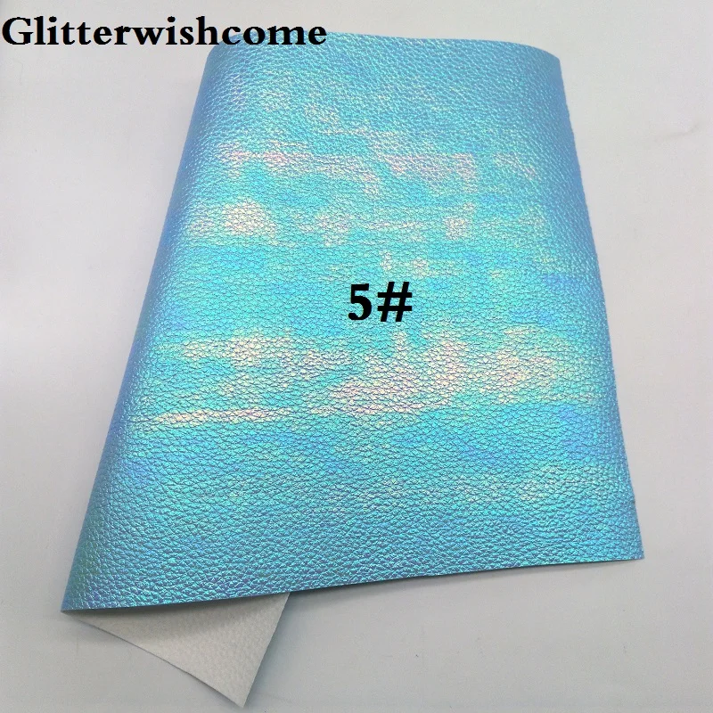 5 Glitterwishcome 21X29 см A4 размер винил для бантов металлическим тиснением Кожа личи Fabirc искусственная кожа листы для бантов, GM107A - Цвет: 5