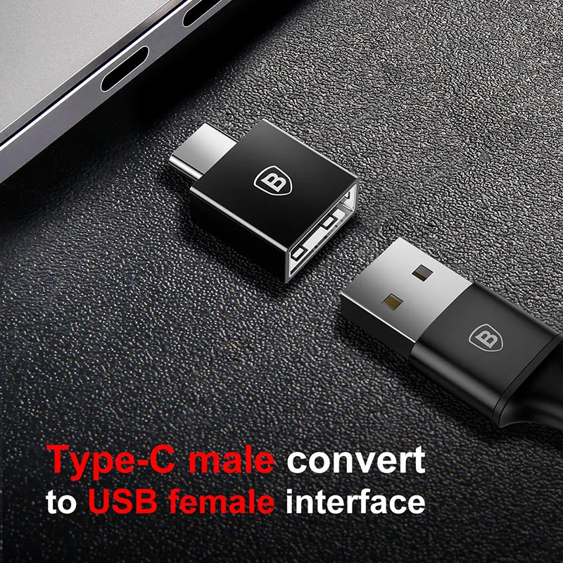 Адаптер Baseus OTG USB Type C преобразователь данных в Type-c адаптер для Samsung S9 S8 Xiaomi