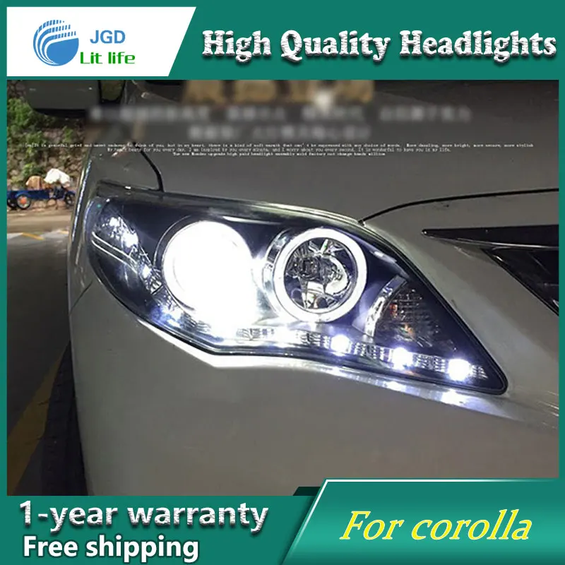 Бесплатная доставка фары для Toyota corolla 2011-2013 Светодиодный ная балка фара DRL H7