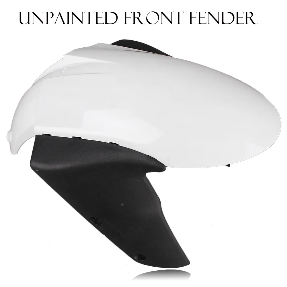 

For Kawasaki Ninja ZX-6R 2005 Motorcycel Unpainted White Front Wheel Fender Mudguard Splash Extension Extender Fairing Cover