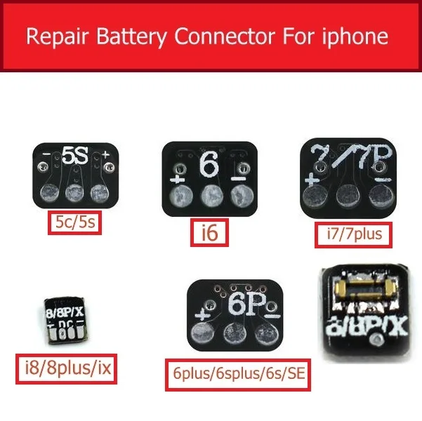 

Подлинный ремонт аккумулятора соединитель для iPhone 5s 5c se 6 6s 7 8 plus X разъем питания держатель аккумулятора запасные части