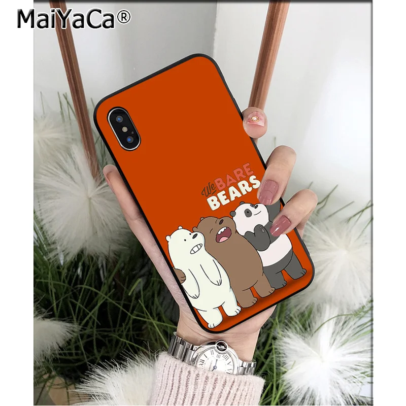 MaiYaCa Мультфильм Мы Голые Медведи Силиконовый ТПУ мягкий черный чехол для телефона для Apple iPhone 8 7 6 6S Plus X XS MAX 5 5S SE XR чехол