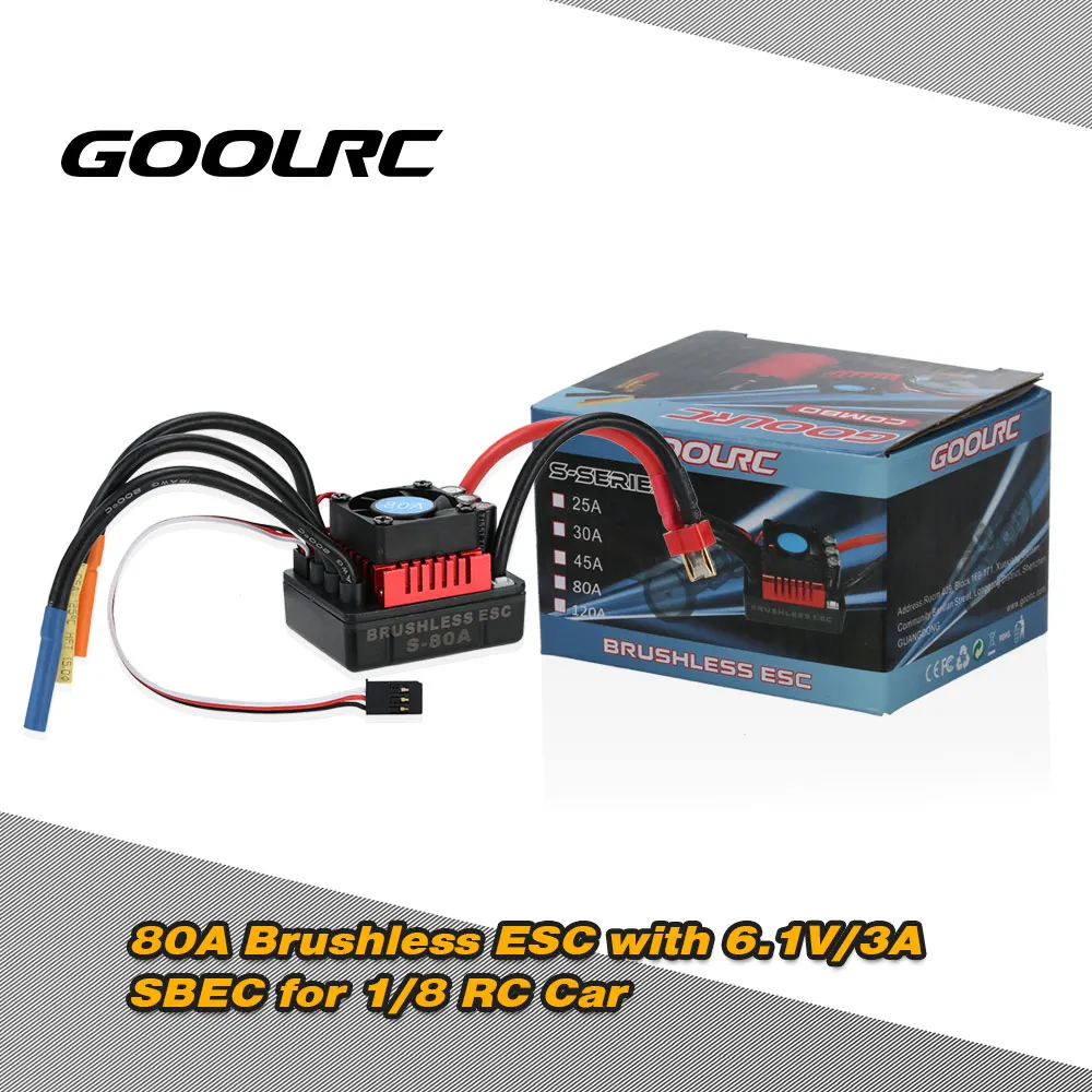 GoolRC S 80A бесщеточный ESC электрический регулятор скорости с 6 1 в 3а SBEC для 1:8 RC