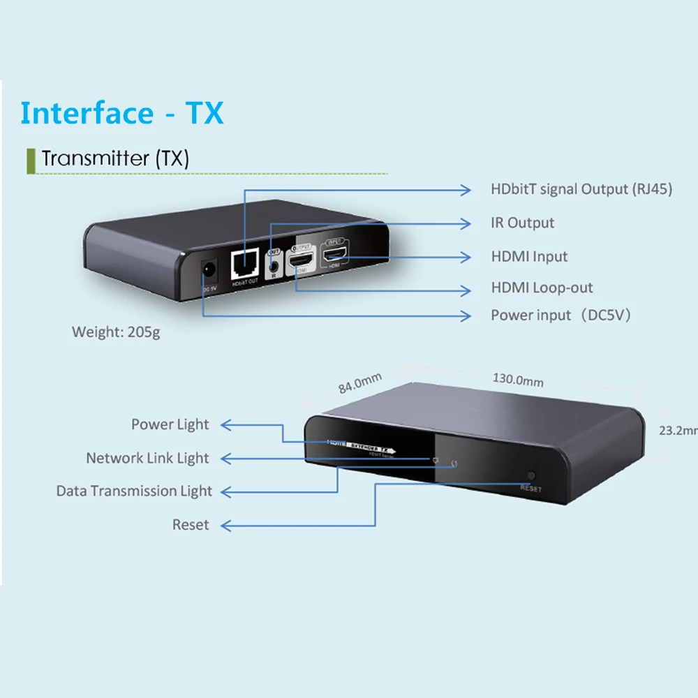 Дополнительный приемник для LKV383Pro HDbite HDMI удлинитель loop IR over Cat5e/6 TCP/IP на основе до