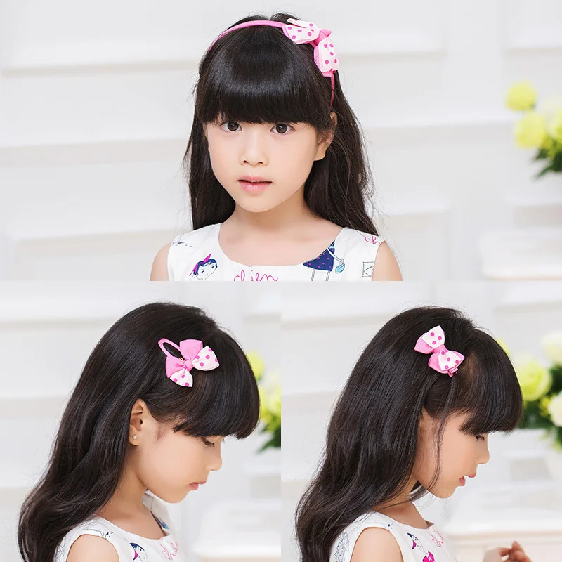 

5pcs/lot Princess children's hair accessories set cute princess girl head jewelry girls rubber band bow headband hairpin