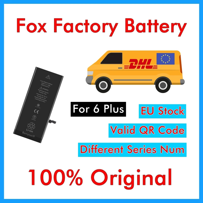 BMT оригинальный 20 шт./лот Foxc Заводская батарея для iPhone 6 + P Plus 5 &quot2915 мАч Замена