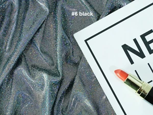 6 black Блестящий глянцевый рельефный материал сценические лазерные трикотажные ткани Tecido - Цвет: 6 black