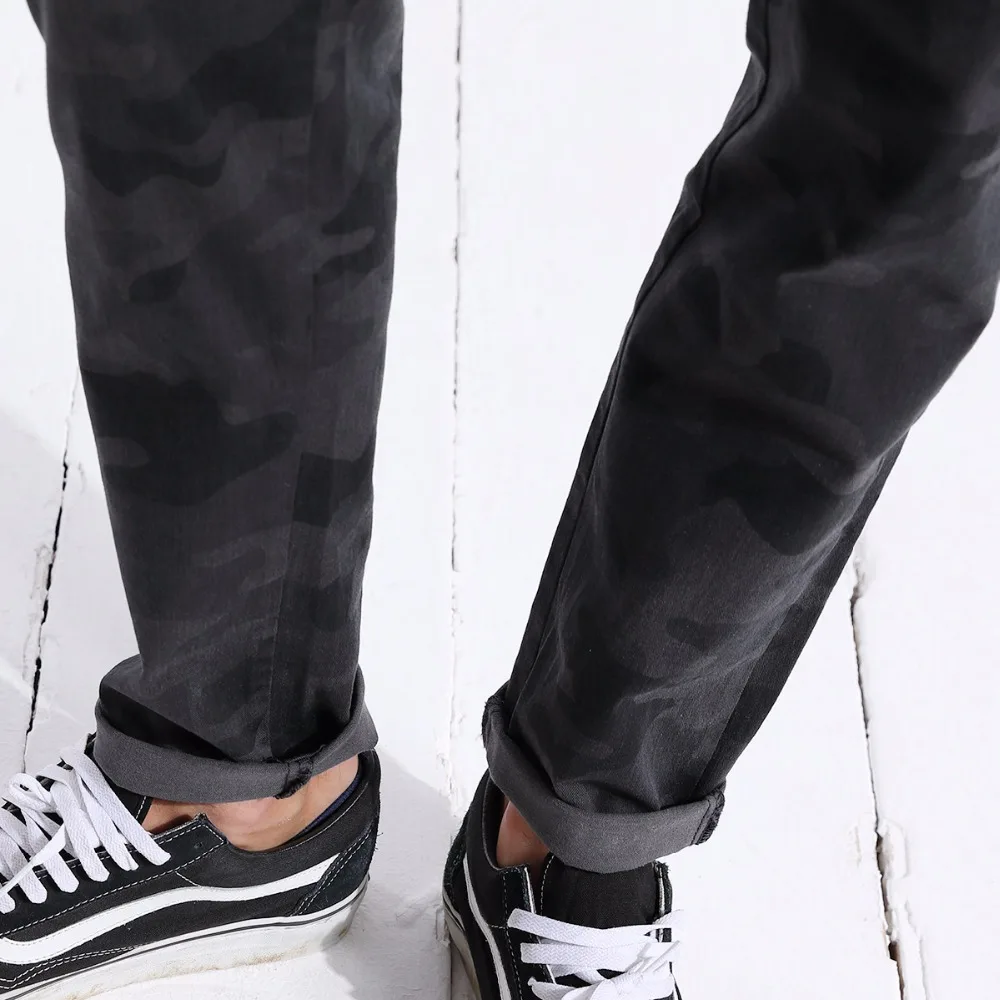 SIMWOOD 2019 Осенние новые мужские брюки модные камуфляжные серые облегающие длинные