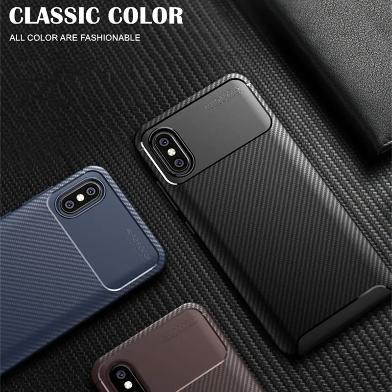 QINUO Матовый телефон случае из углеродного волокна для Xiaomi 6X A2 8SE тонкий мягкий