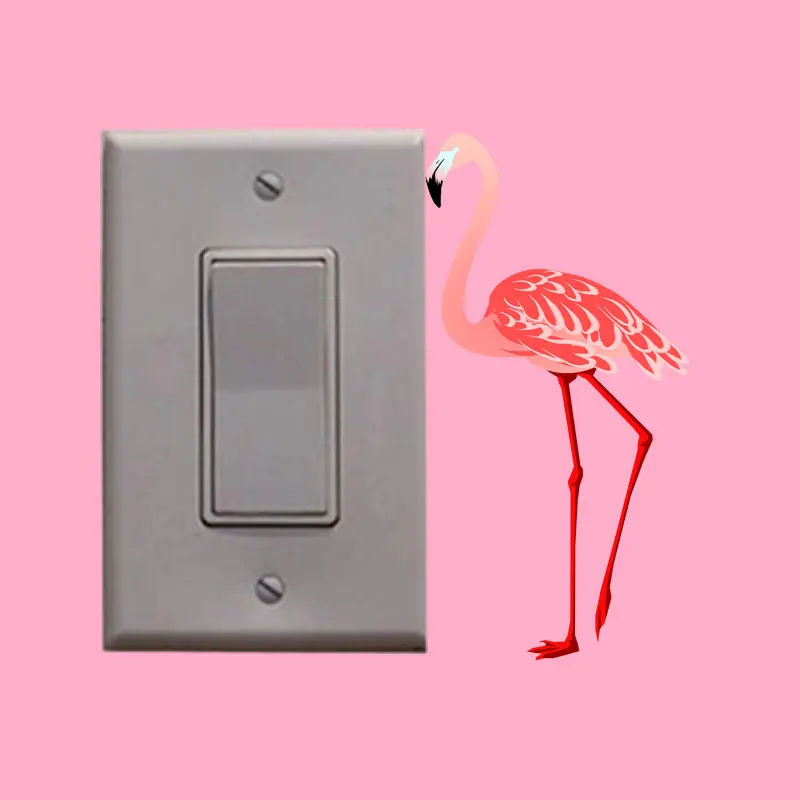 YOJA Flamingo высокий и нагрудный декоративный стикер на выключатель цветные наклейки