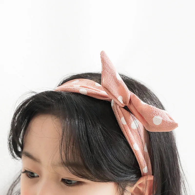 2018 Summer Children Cartoon Dots Colorful Fresh Fashion Turban Headbands Women Chiffon Headband Head Wrap Wide Hairband | Детская
