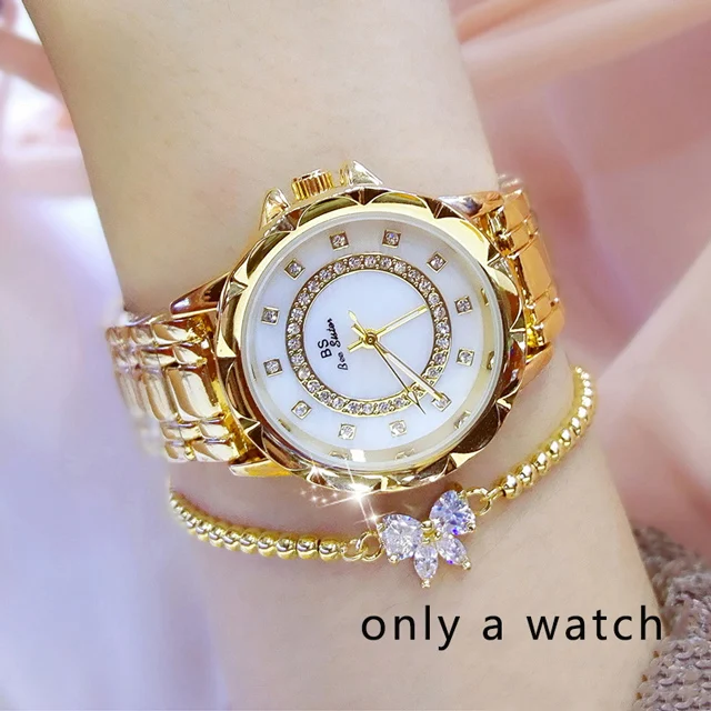 Relogio Feminino роскошный бренд модный браслет женские золотые часы женские наручные часы золотые бриллиантовые часы для женщин - Color: gold