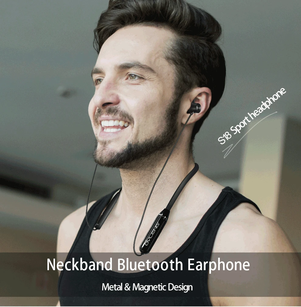 Беспроводные Bluetooth наушники DISOUR S18 с магнитным шейным ремешком спортивные