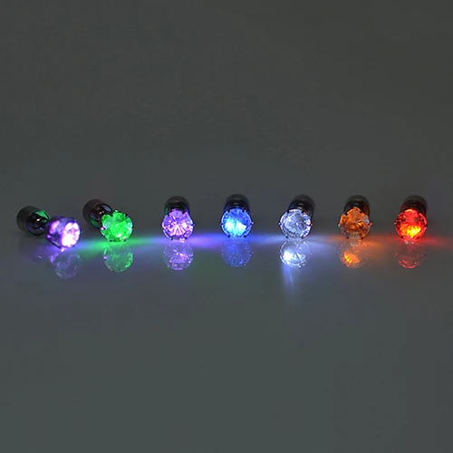 Серьги-гвоздики со светодиодсветильник кой для женщин модные блестящие