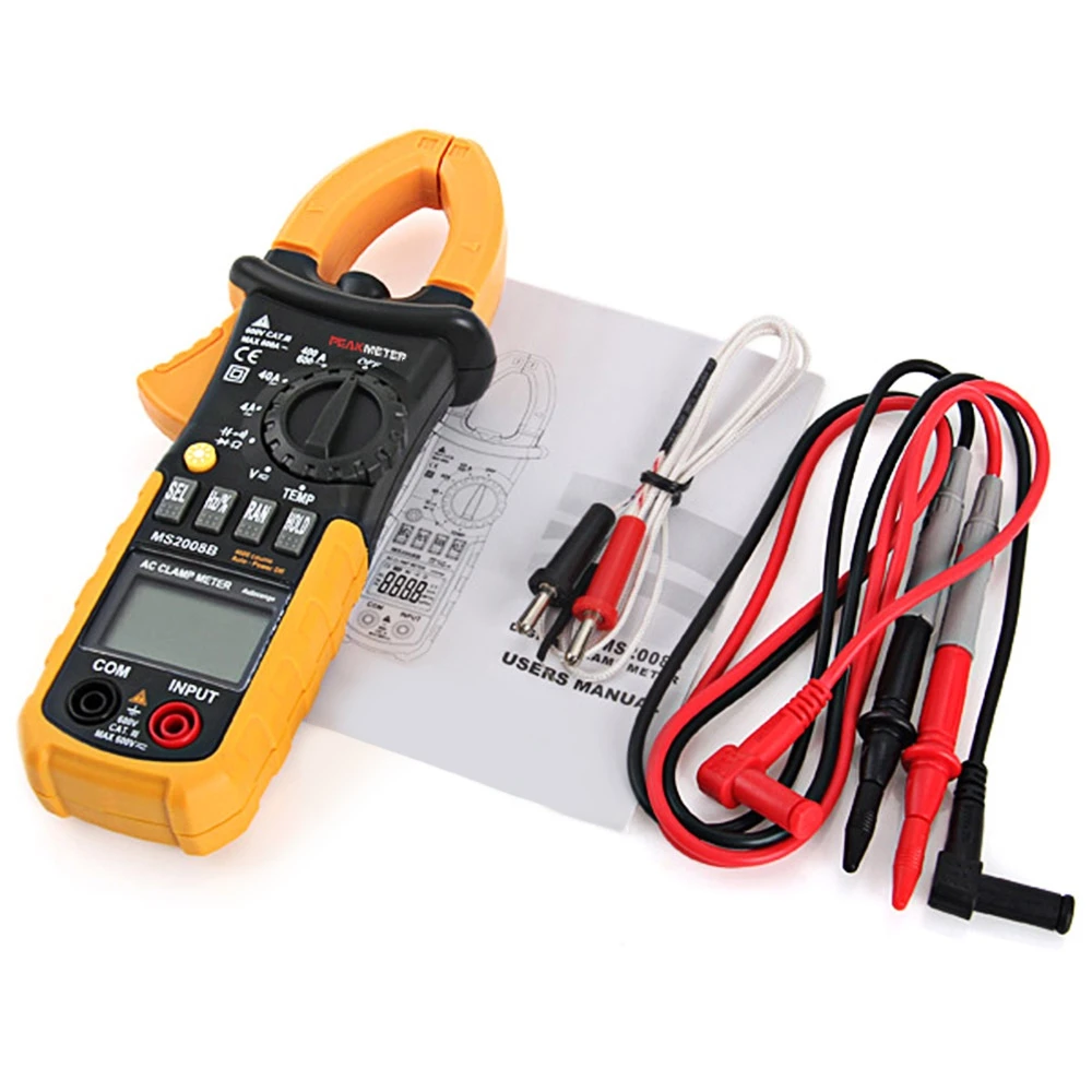 Peakmeter MS2008B Digital AC клещи 4000 отсчетов с подсветкой электрический ток тестер