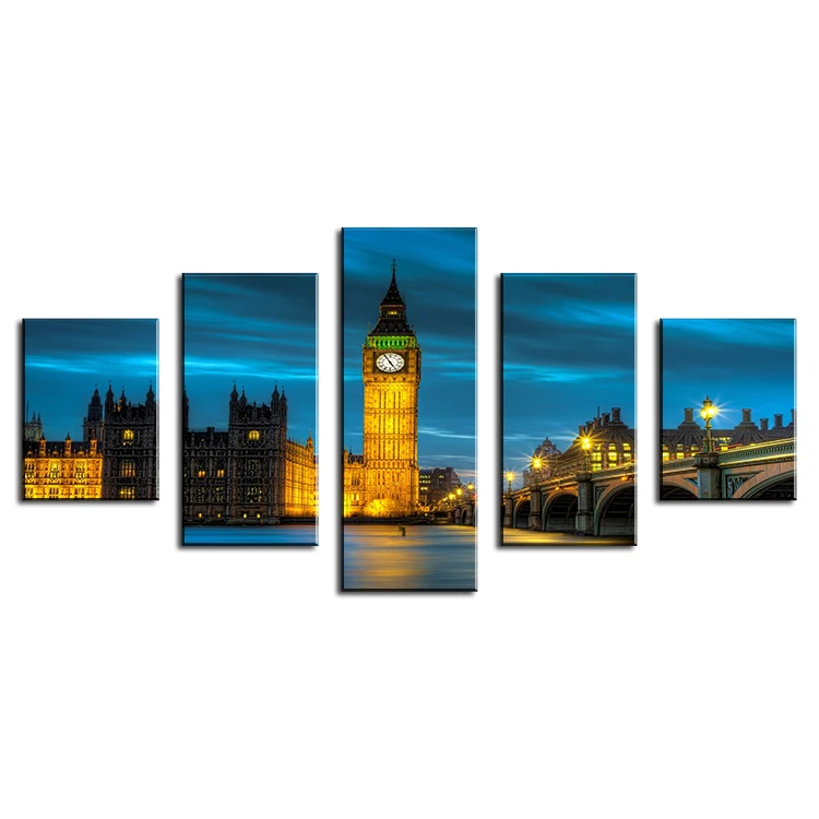 No Frame westminster Hd Printed Poster City Night Landscape Canvas Painting On The Wall for Home Decor Art | Дом и сад