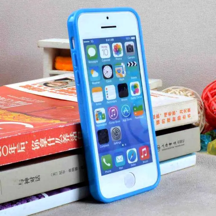 Лидер продаж новый резиновый мягкий однотонный бампер для iphone 5c чехлы телефонов