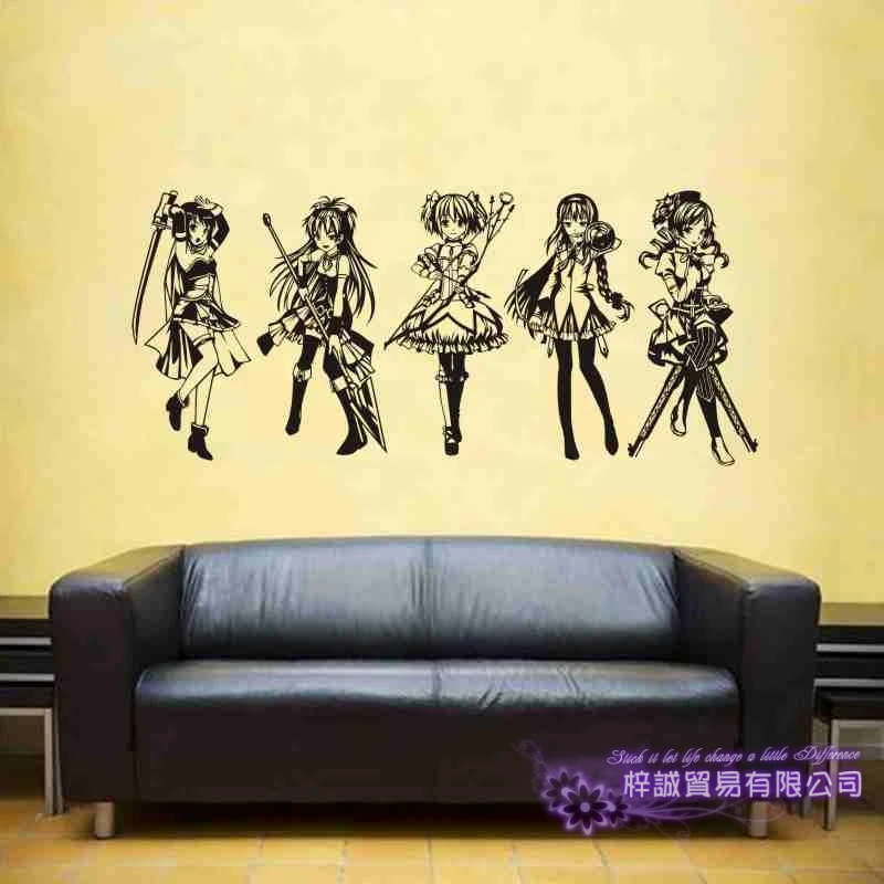 Наклейки на стену Puella Magi Madoka домашний декор декоративное украшение