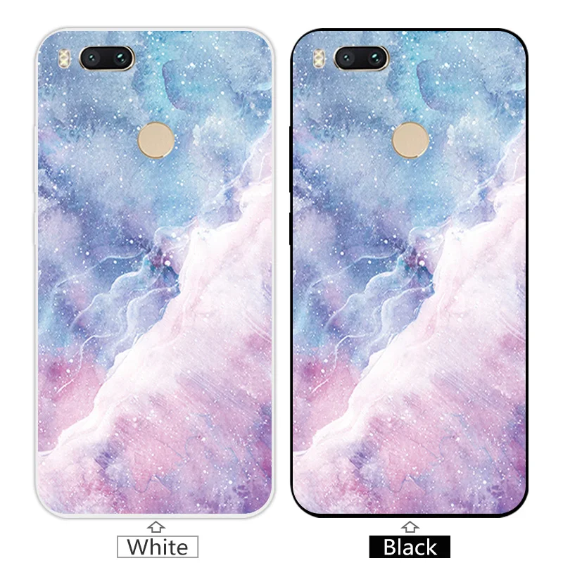 For Xiomi Mi A1 Cases Silicone for Xiaomi Black Back Matte Stone Cover Soft TPU Transparent Shell 5x Coque |