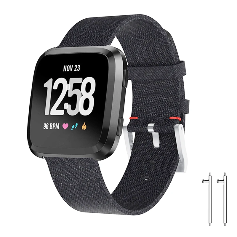 Прочный Плетеный холщовый нейлоновый ремешок для Fitbit часы Versa Band Для 2/versa lite смарт