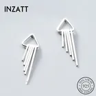 Женские серьги-гвоздики INZATT, минималистичные геометрические ювелирные изделия из настоящего серебра 925 пробы, аксессуары в стиле панк, 2019