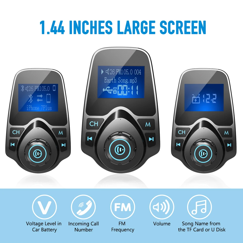 Автомобильный MP3 плеер Nulaxy Bluetooth fm передатчик Hands free автомобильный аудио mp3