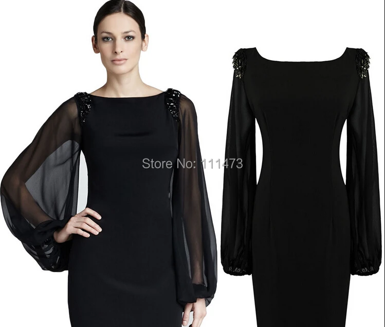 Women's Dresses Black Chiffon Long 